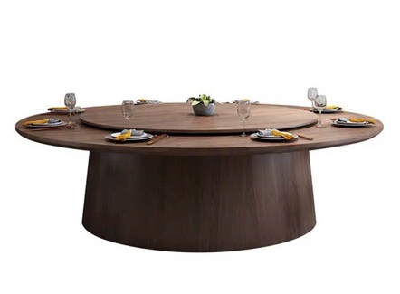 别墅新中式实木2.2m高档电动餐桌