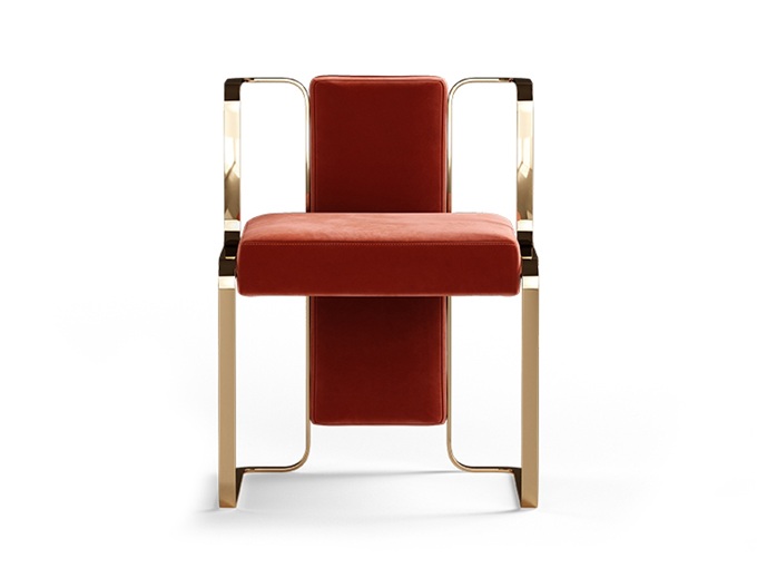 咖啡店现代轻奢钛金不锈钢简约椅子