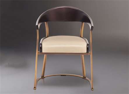 欧式咖啡店时尚简约不锈钢扶手椅