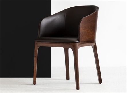 咖啡厅欧式真皮软包高档实木椅子