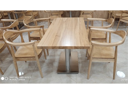 单位职工食堂专用餐桌椅_食堂分体式桌椅