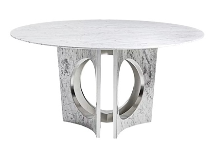 西餐厅现代北欧创意岩板圆形桌子
