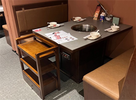 牛肉火锅店时尚岩板下沉式电磁炉火锅桌
